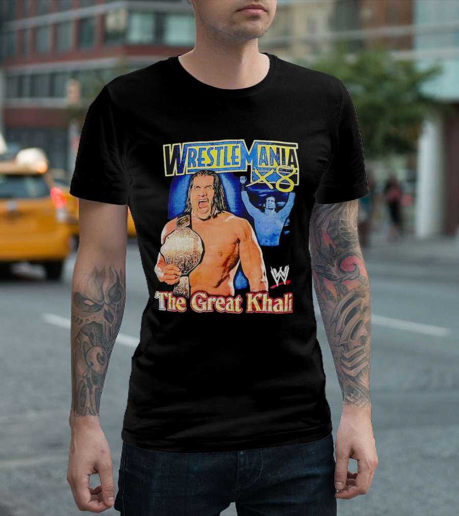 WrestleMania x8 The Great Khali WWE Champion Iconic T-Shirt