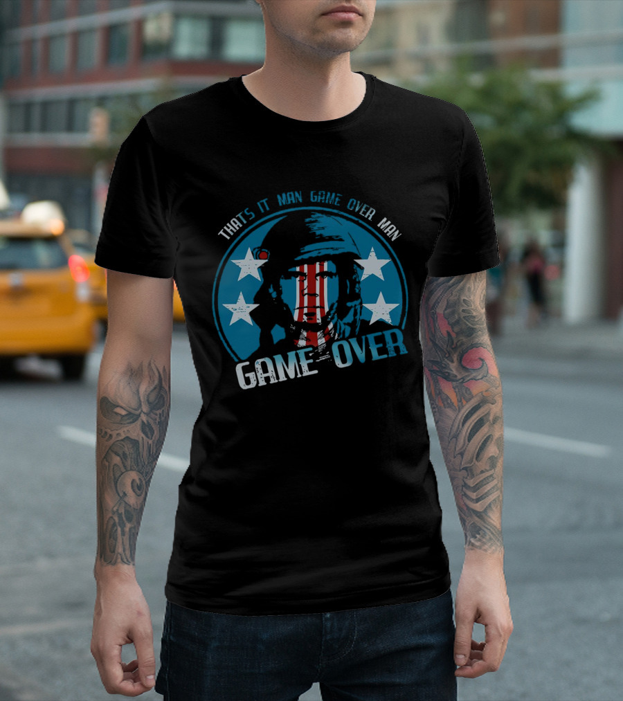 Bill Paxton That’s It Man Game Over Man Stars Helmet Circle Game Over T-Shirt