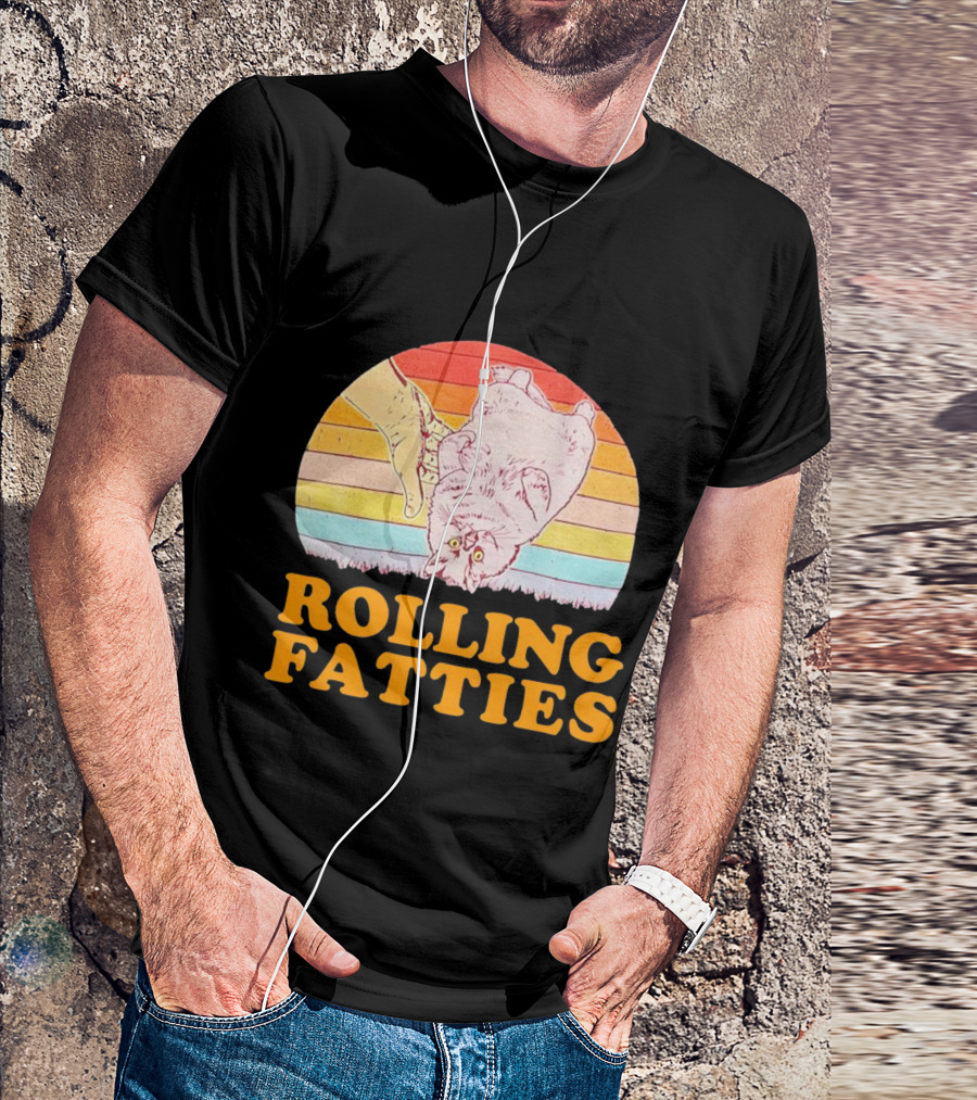 Cat Rolling Fatties Retro Vibes T-Shirt