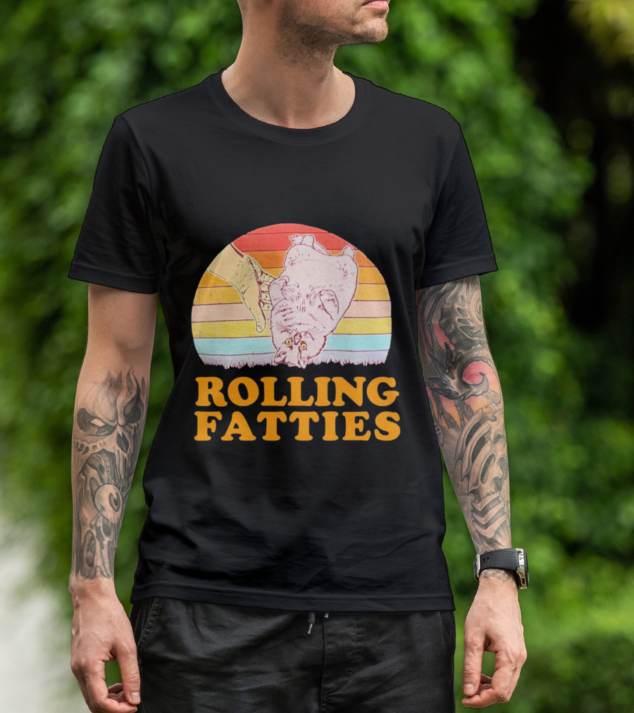 Cat Rolling Fatties Retro Vibes T-Shirt