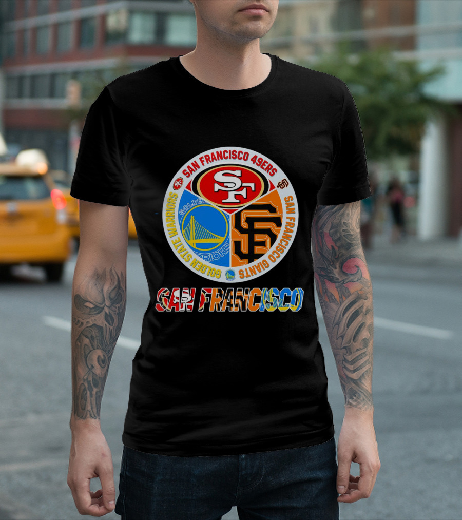 San Francisco 49ers Golden State Warriors Giants Logos San Francisco T-Shirt