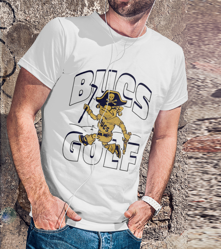 Bucs Golf Pirate With Skull Hat And Cane T-Shirt