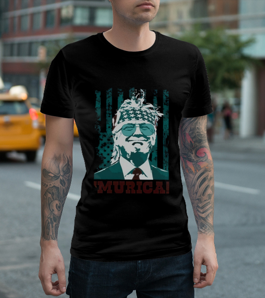 'Murica Donald Trump Patriotic Bandana American Flag T-Shirt