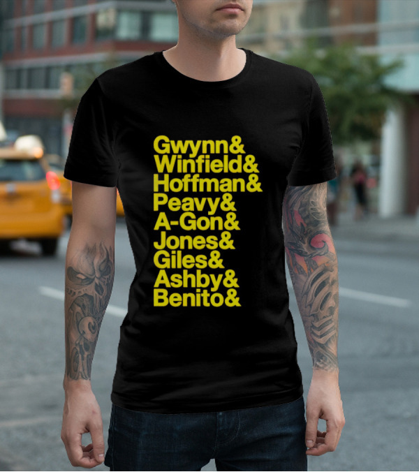 San Diego Baseball Gwynn Winfield Hoffman Peavy A-Gon Jones Giles Ashby Benito T-Shirt