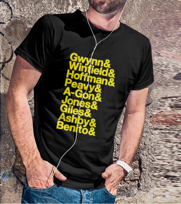 San Diego Baseball Gwynn Winfield Hoffman Peavy A-Gon Jones Giles Ashby Benito T-Shirt