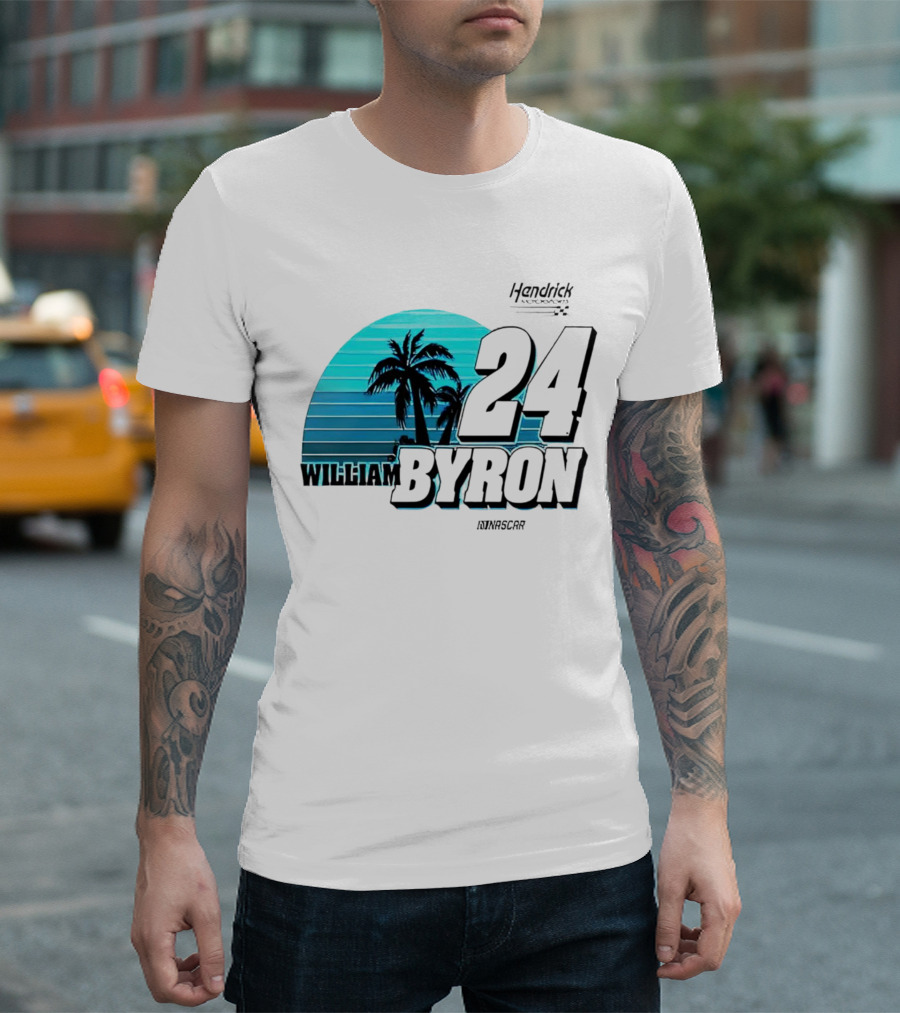 William Byron 24 NASCAR Fishing UPF 50 Palm Trees Hendrick Motorsports T-Shirt