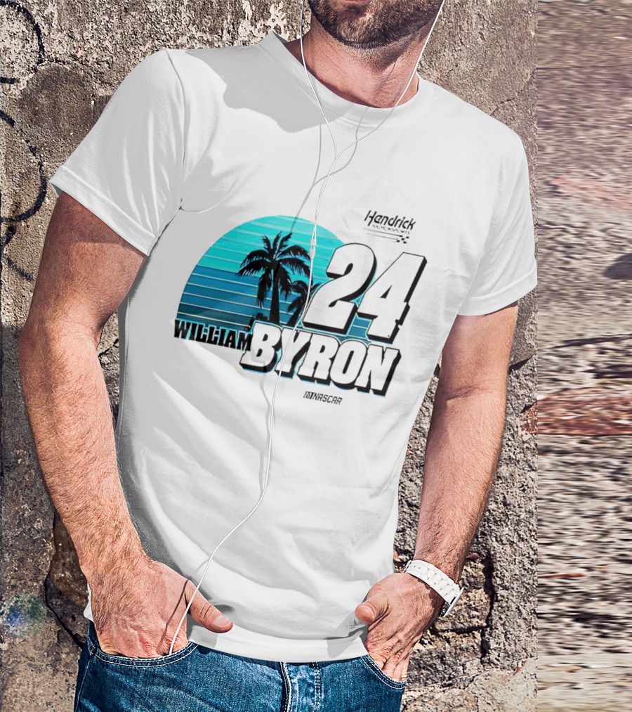 William Byron 24 NASCAR Fishing UPF 50 Palm Trees Hendrick Motorsports T-Shirt
