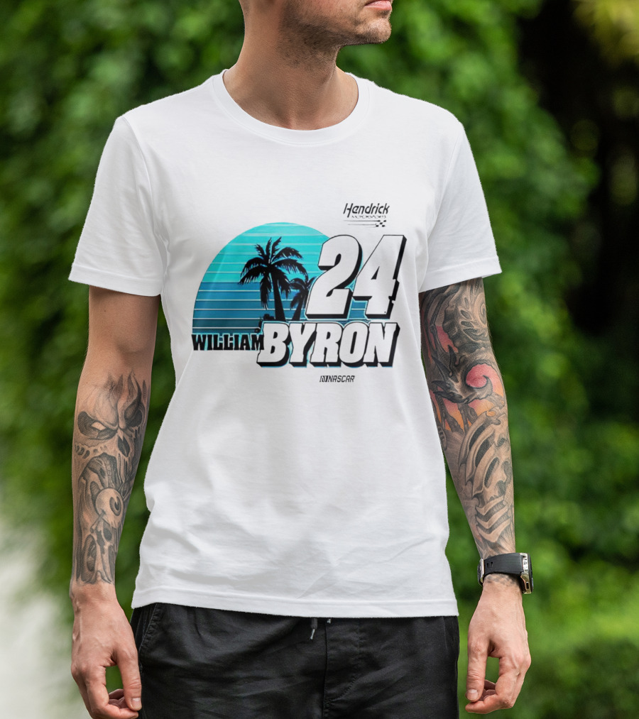 William Byron 24 NASCAR Fishing UPF 50 Palm Trees Hendrick Motorsports T-Shirt
