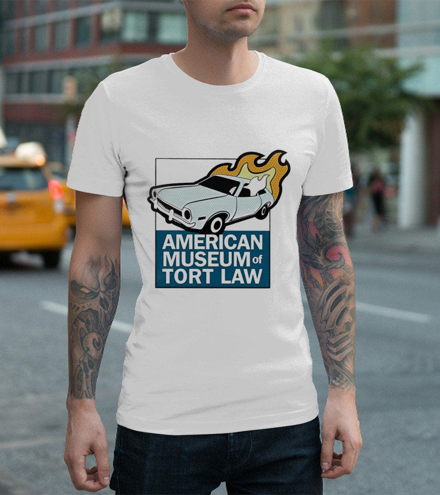 American Museum of Tort Law Flaming Car T-Shirt