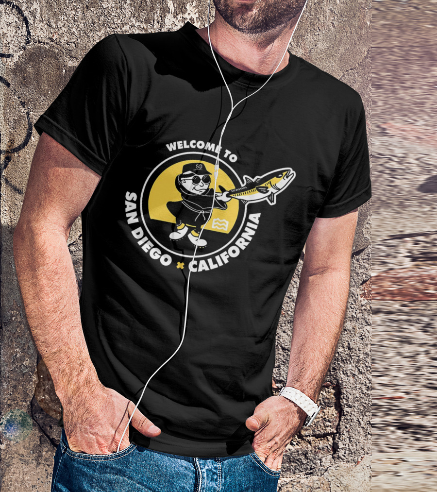 Welcome To San Diego California Fishing Baseball Padres T-Shirt