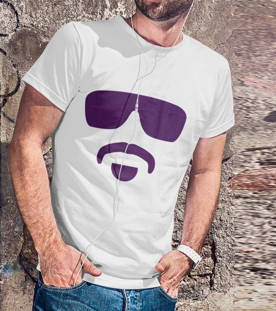 Hayden Travinski Moustache And Glasses Purple T-Shirt