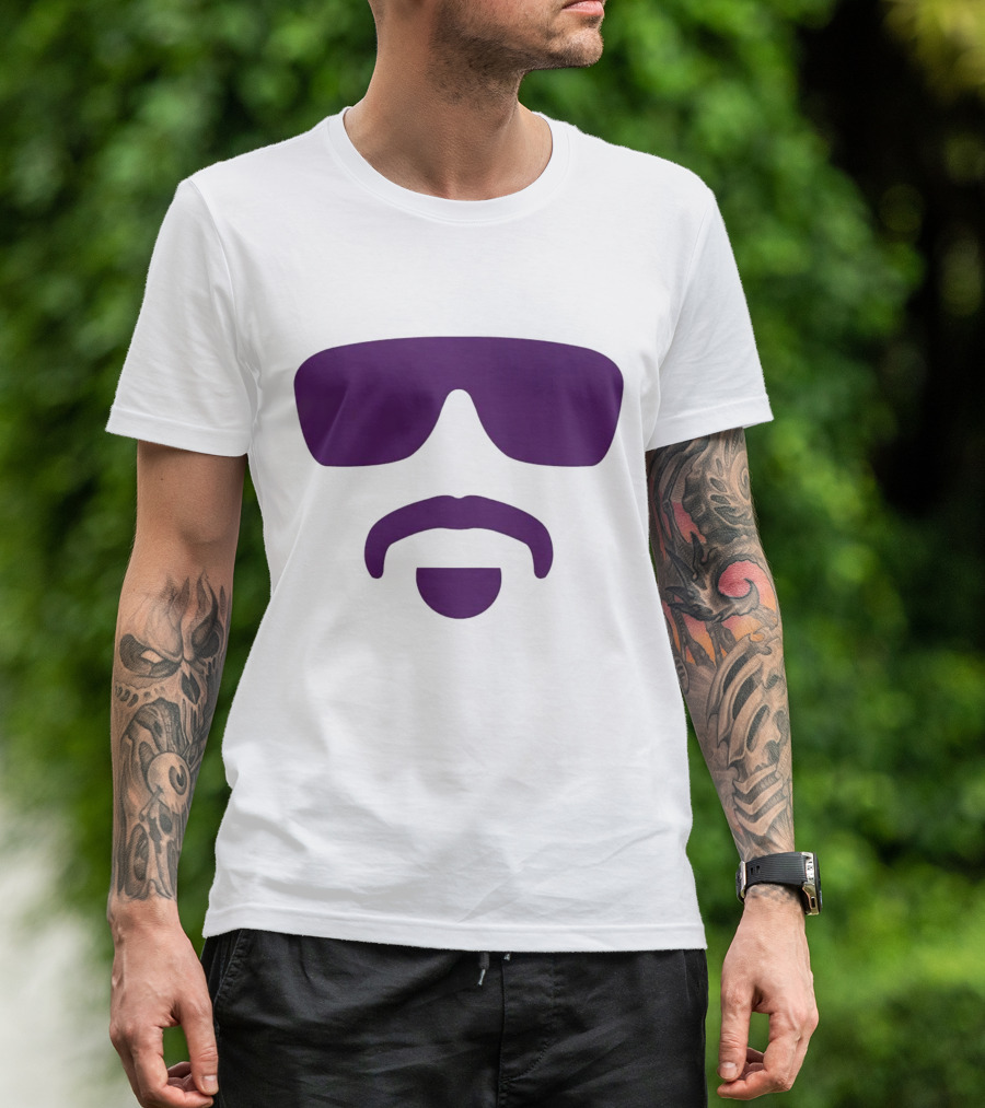 Hayden Travinski Moustache And Glasses Purple T-Shirt