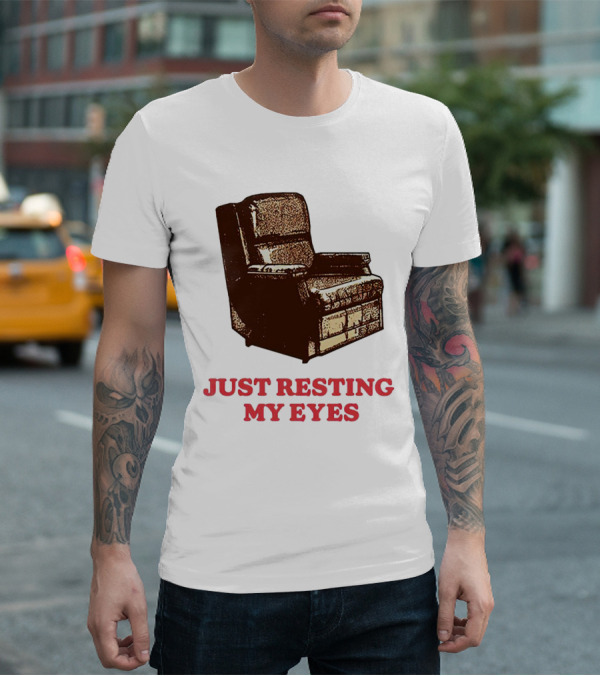 Just Resting My Eyes Armchair Retro Humor T-Shirt