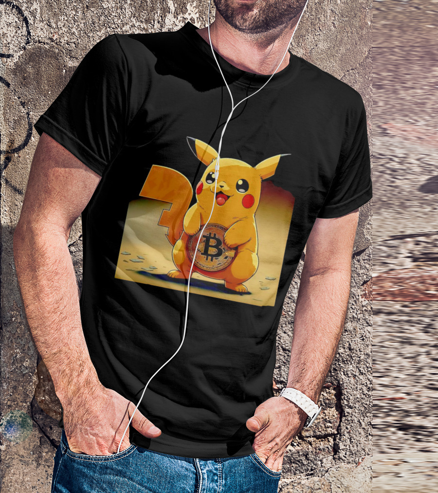 Pikacoin Bitcoin Pikachu Holding Cryptocurrency Coin T-Shirt