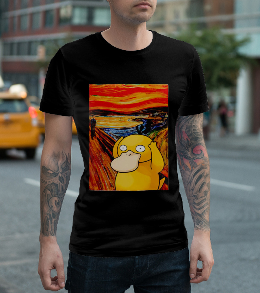 Screaming Psyduck in Classic Painting Mashup T-Shirt