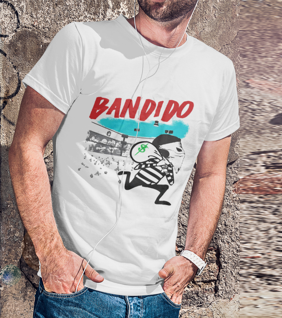 Bandido Ándale Wrestling Heist Comic Style With Luchador Ring And Money Bag T-Shirt