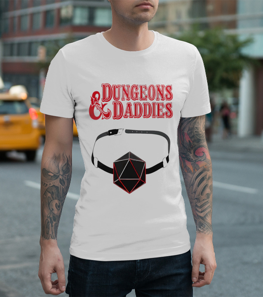 Dungeons And Daddies Headlamp Dice T-Shirt