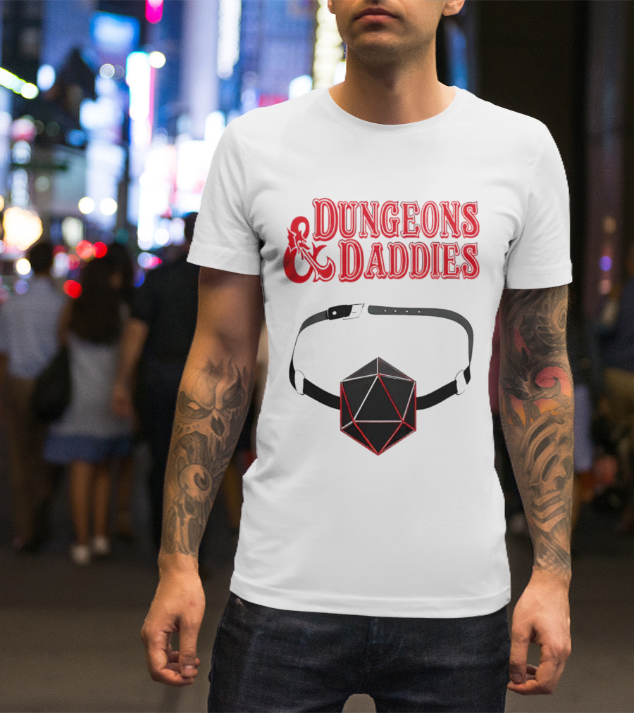 Dungeons And Daddies Headlamp Dice T-Shirt