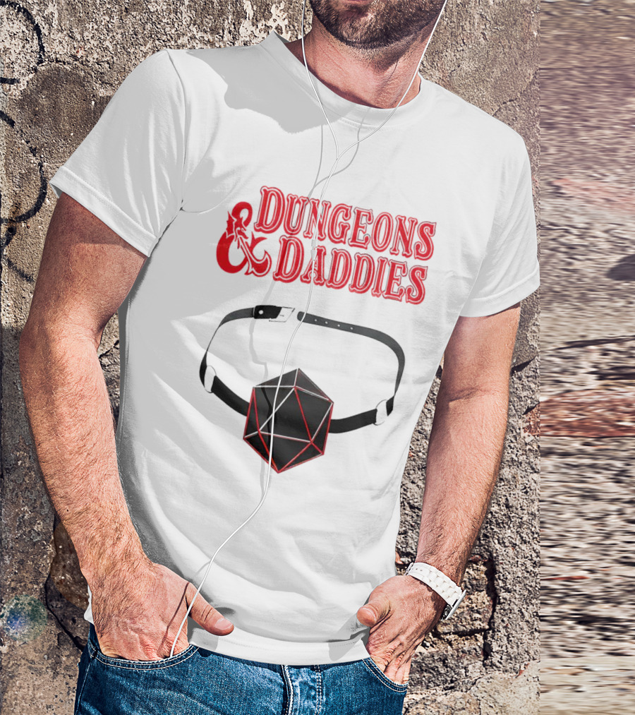 Dungeons And Daddies Headlamp Dice T-Shirt