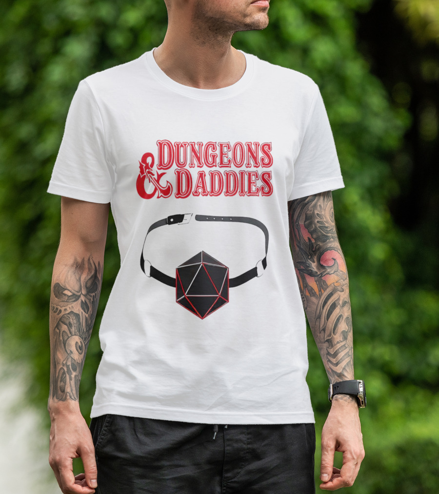 Dungeons And Daddies Headlamp Dice T-Shirt