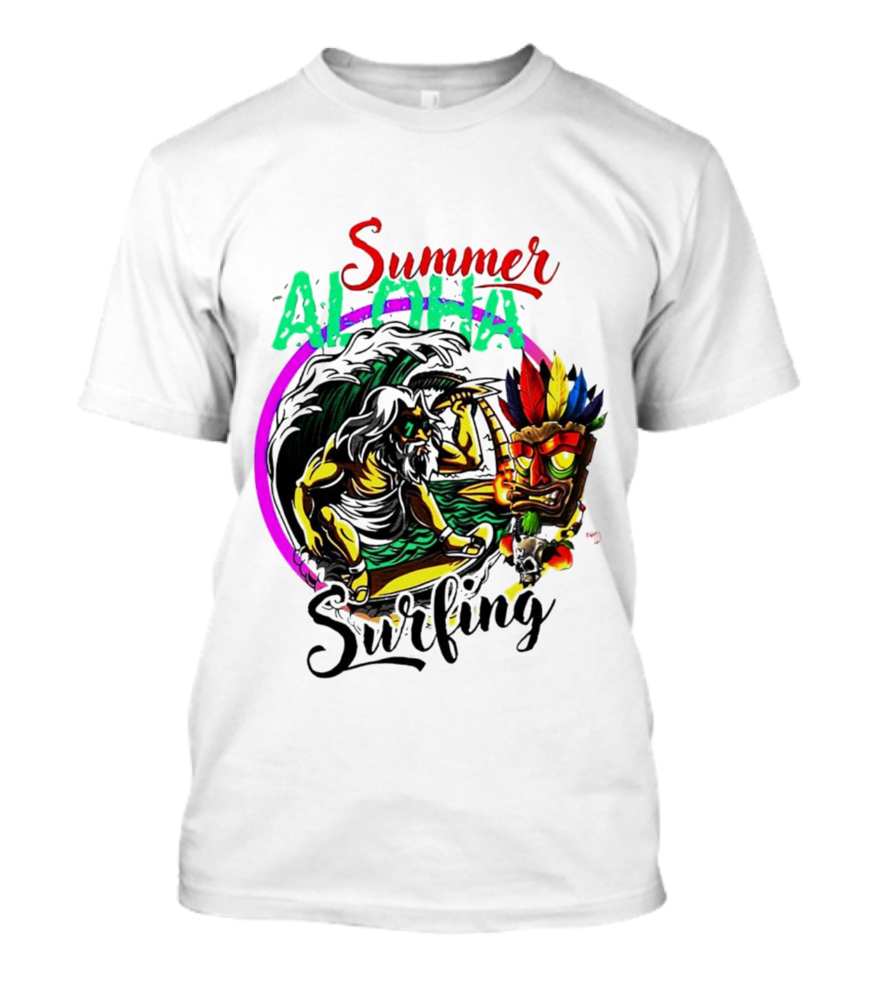 Summer Aloha Surfing Tiki Spirit Adventure T-Shirt