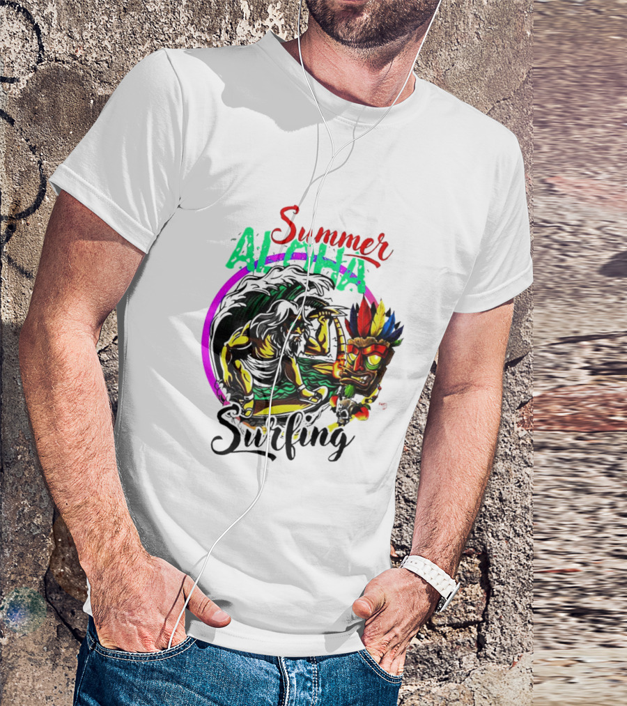 Summer Aloha Surfing Tiki Spirit Adventure T-Shirt