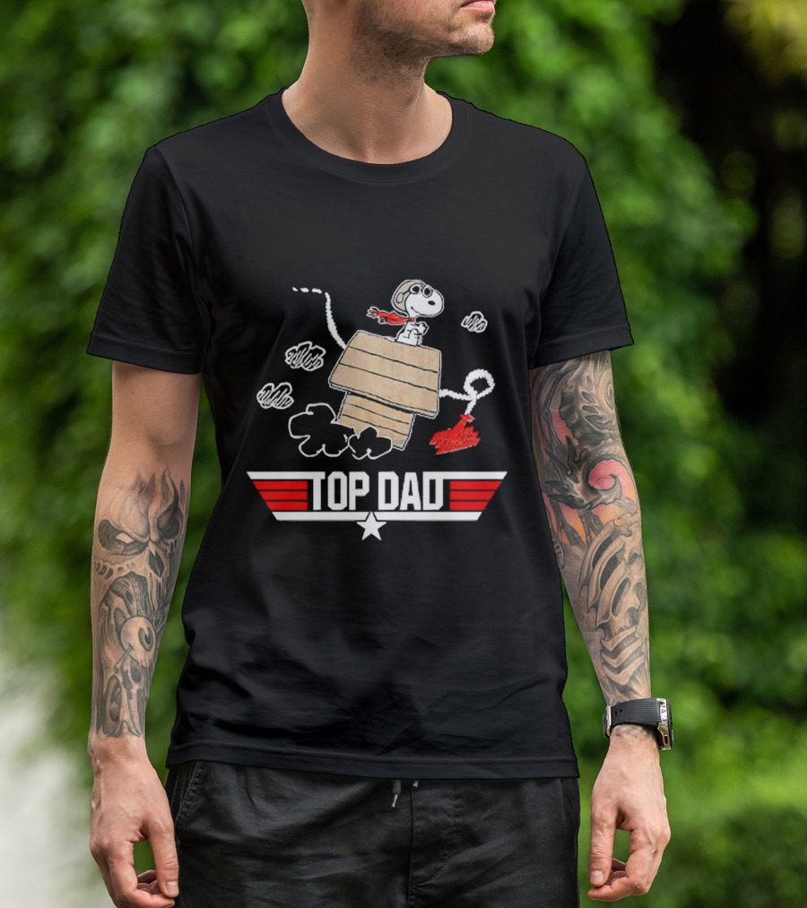 Top Dad Snoopy Flying Ace Pilot T-Shirt