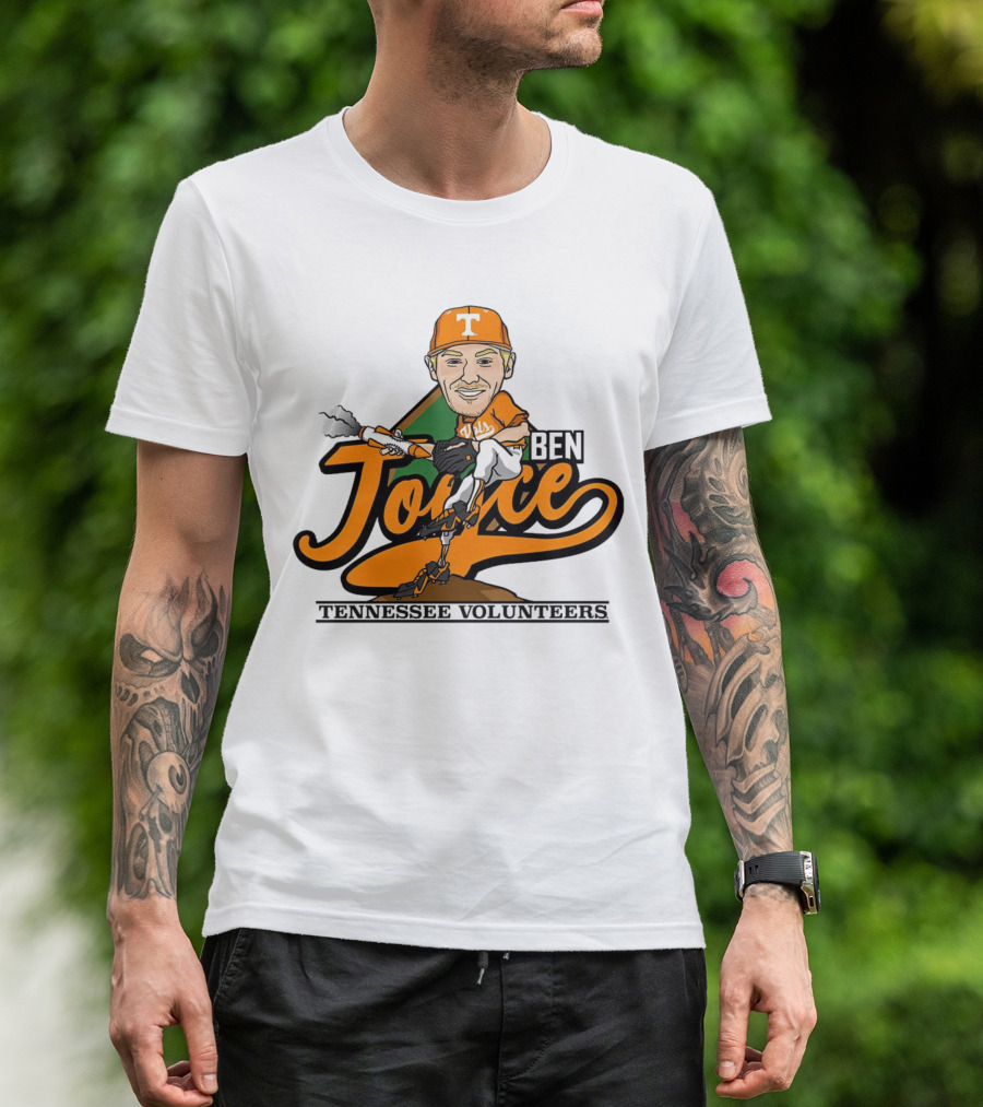 Ben Joyce Tennessee Volunteers Pitcher Caricature Orange Jersey T-Shirt