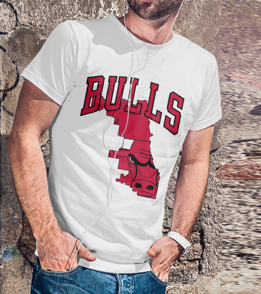 Bulls Chicago Map T-Shirt