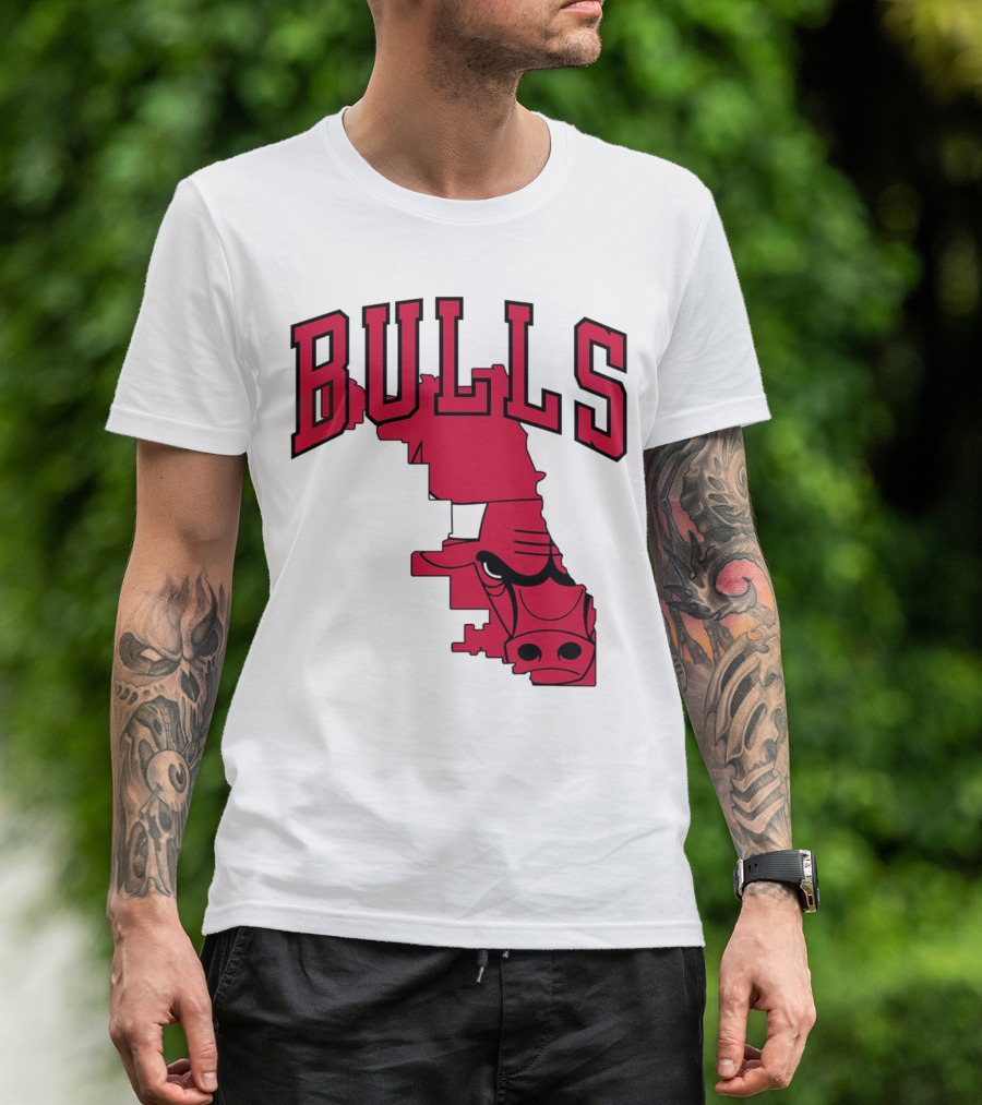 Bulls Chicago Map T-Shirt