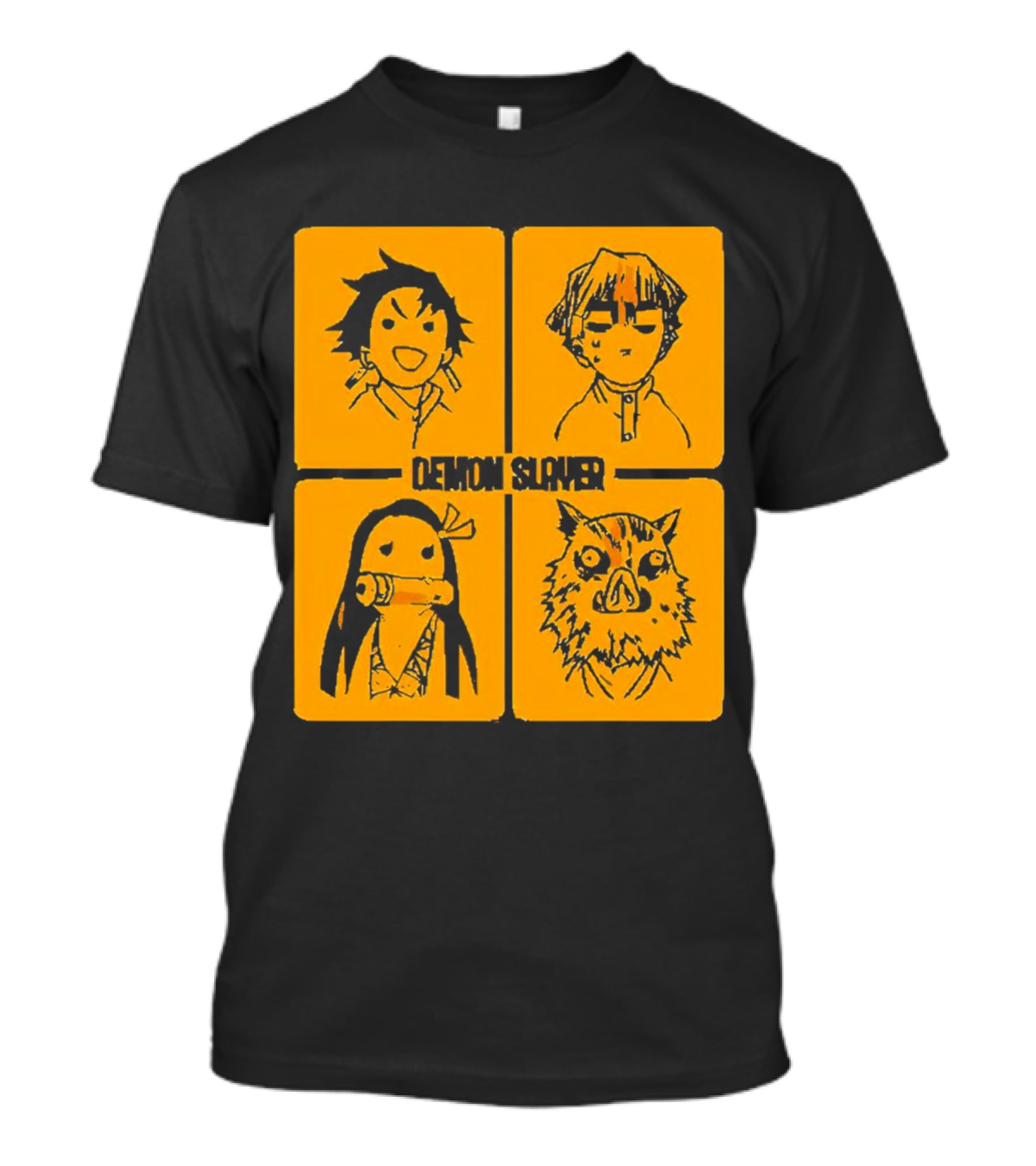 Demon Slayer Tanjiro Nezuko Inosuke Zenitsu Iconic Characters T-Shirt