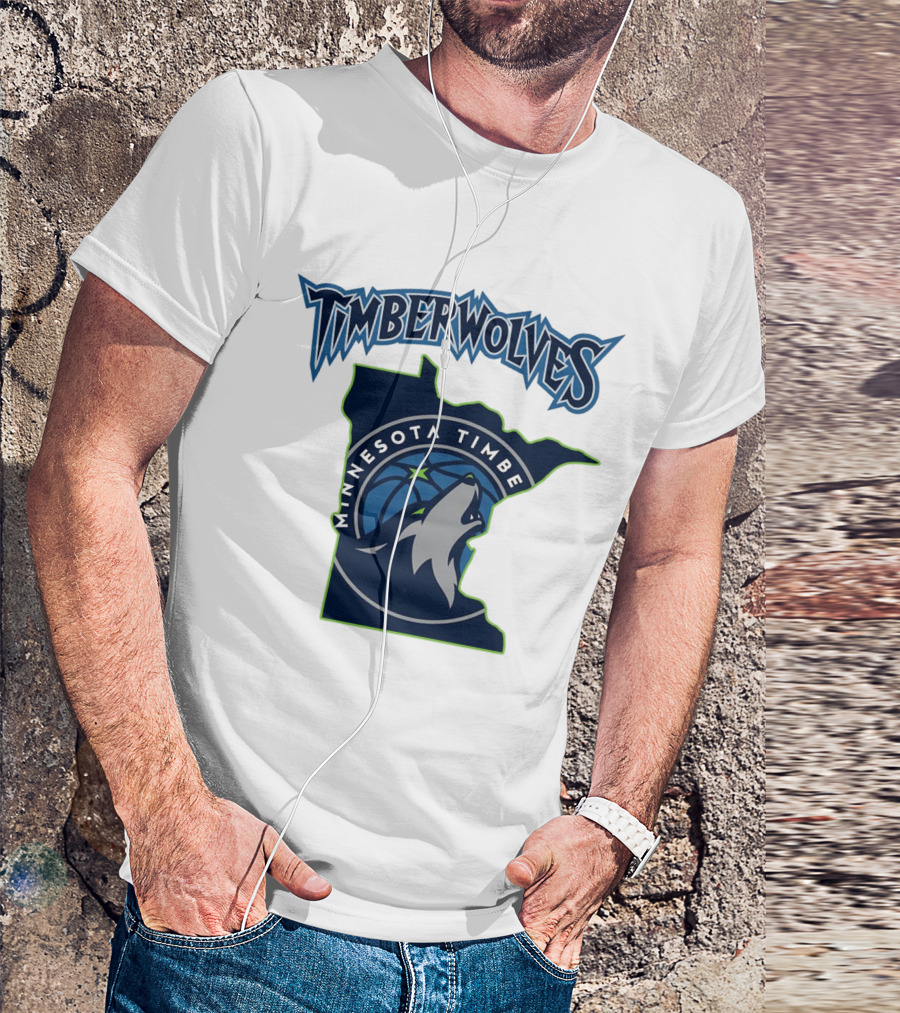 Minnesota Timberwolves Logo Map T-Shirt