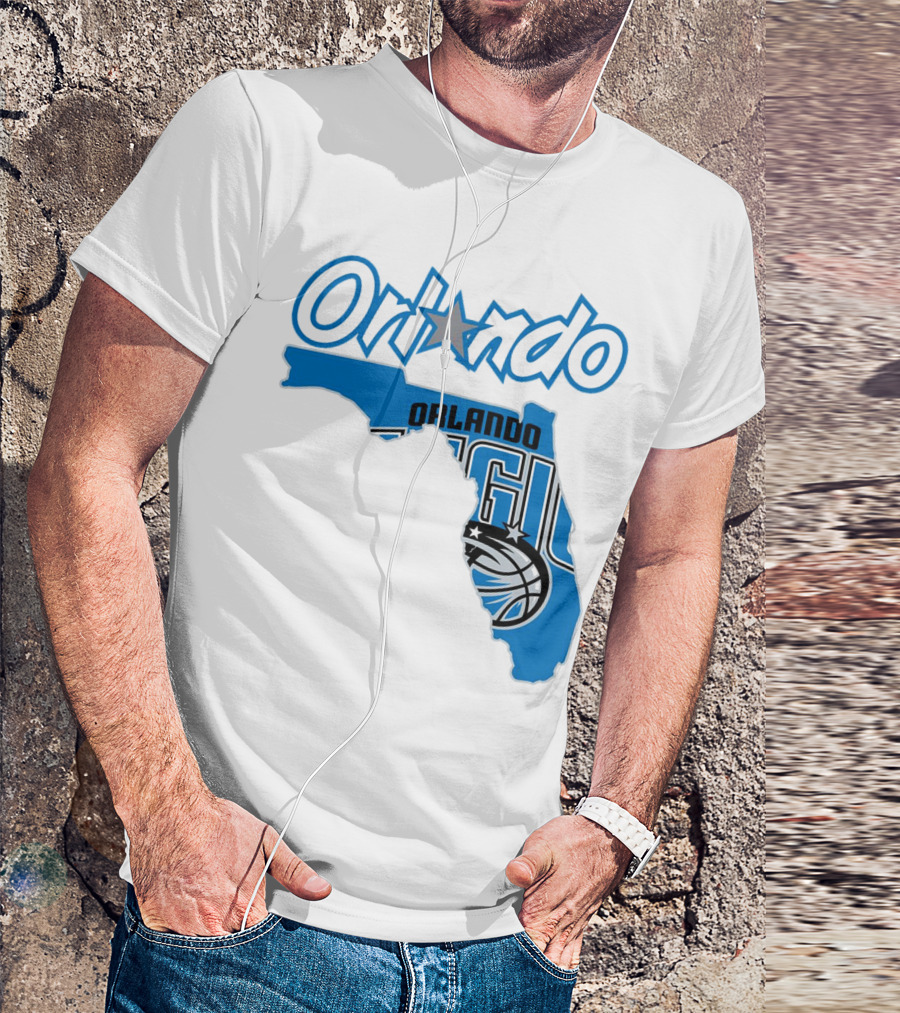 Orlando Magic Florida Map Basketball T-Shirt