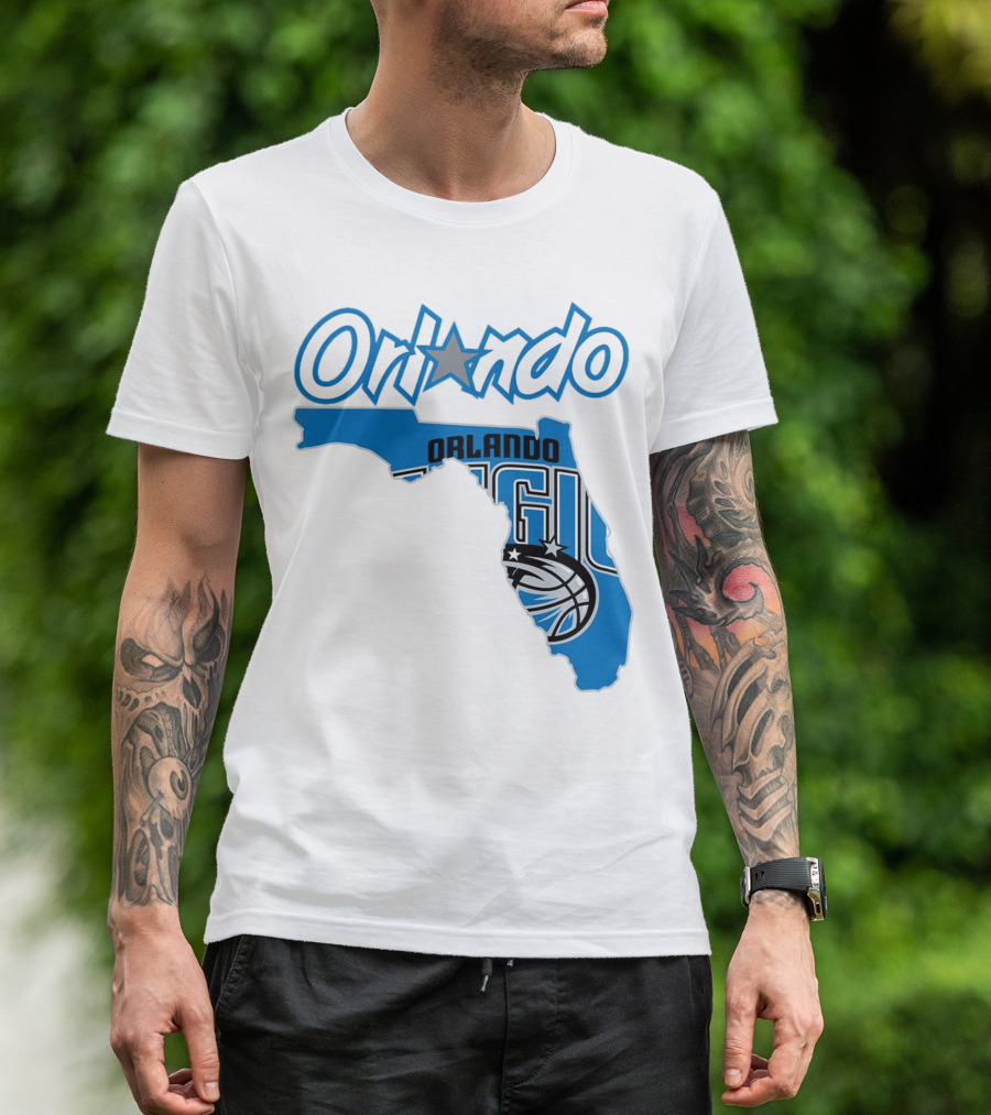 Orlando Magic Florida Map Basketball T-Shirt