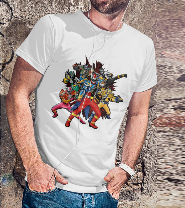 Power Rangers Dino Fury Team Formation Battle Poses T-Shirt