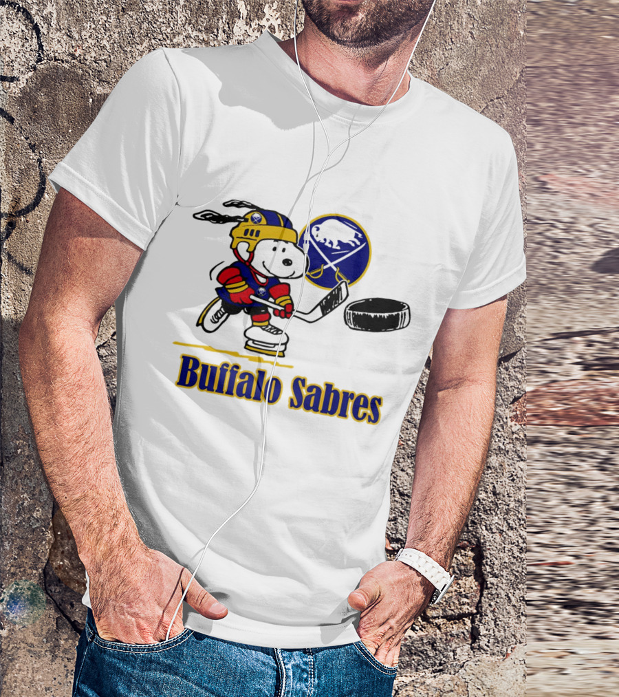 Snoopy Buffalo Sabres Hockey Player With Puck T-Shirt