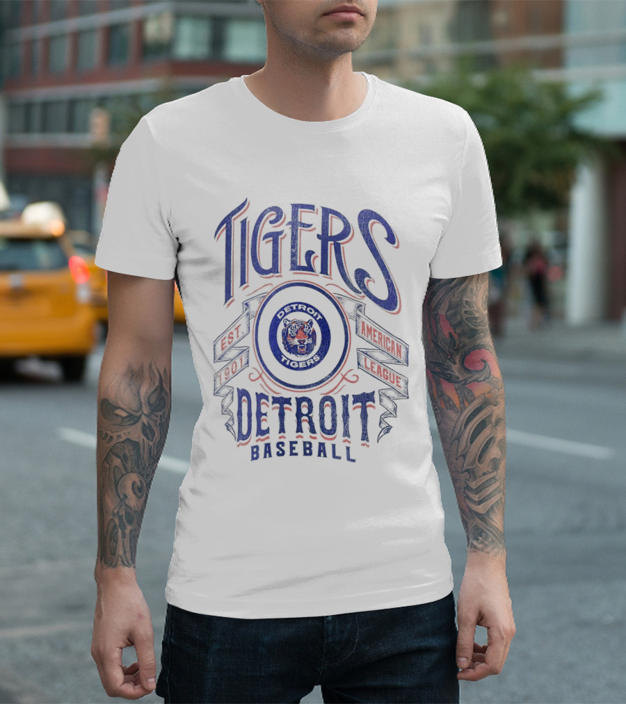 Detroit Tigers Baseball Est 1901 American League T-Shirt