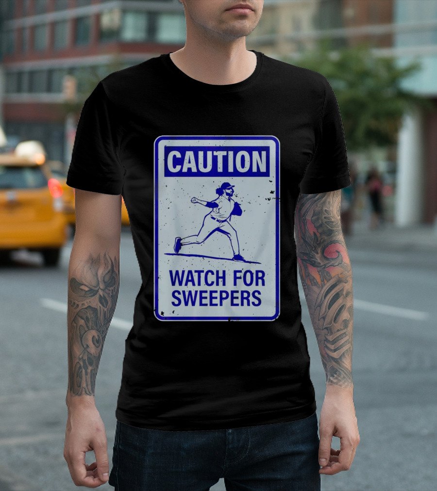 Caution Watch for Sweepers Colorado Rockies Justin Lawrence T-Shirt