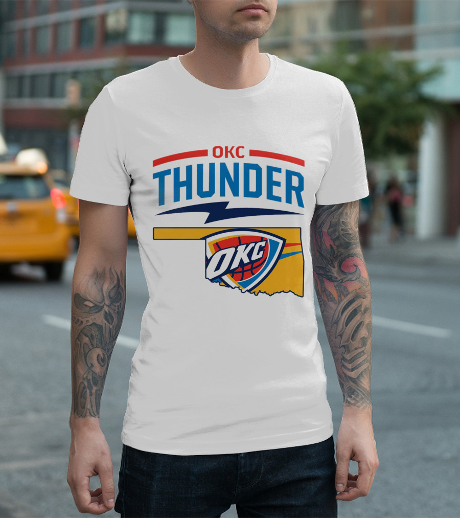 OKC Thunder Basketball Oklahoma Map T-Shirt