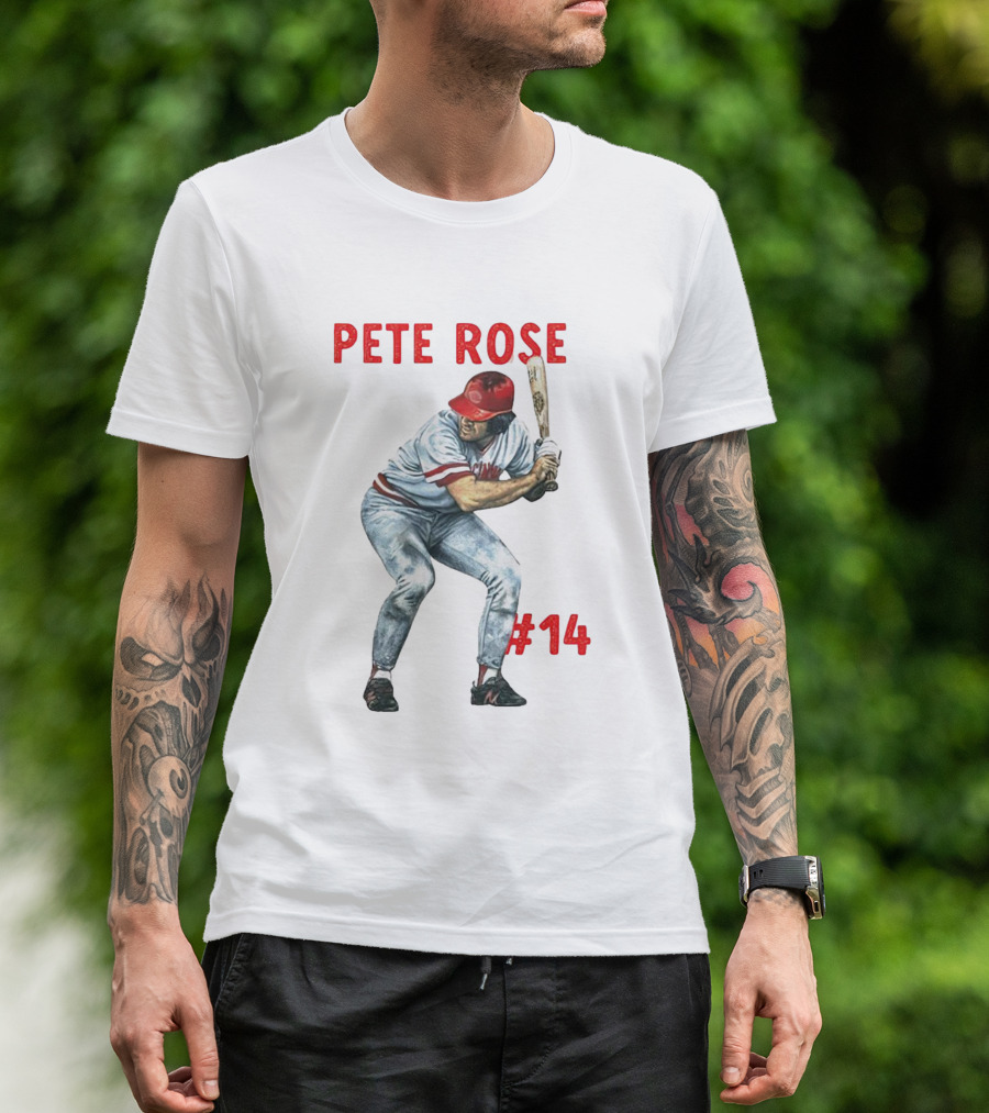 Pete Rose 14 Cincinnati Reds Baseball Player T-Shirt
