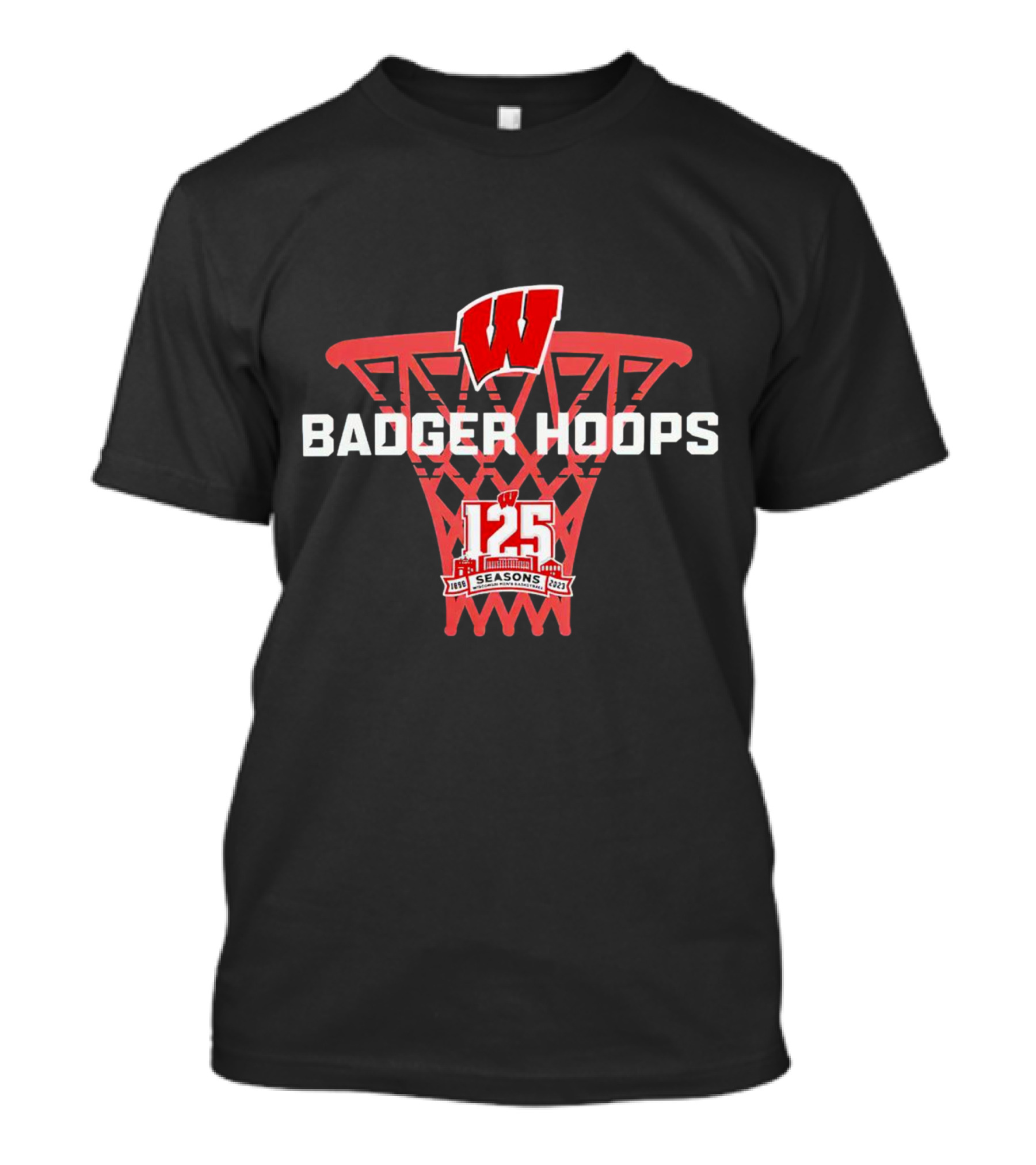 Wisconsin Badgers Basketball 125 Seasons Badger Hoops 1898-2023 T-Shirt