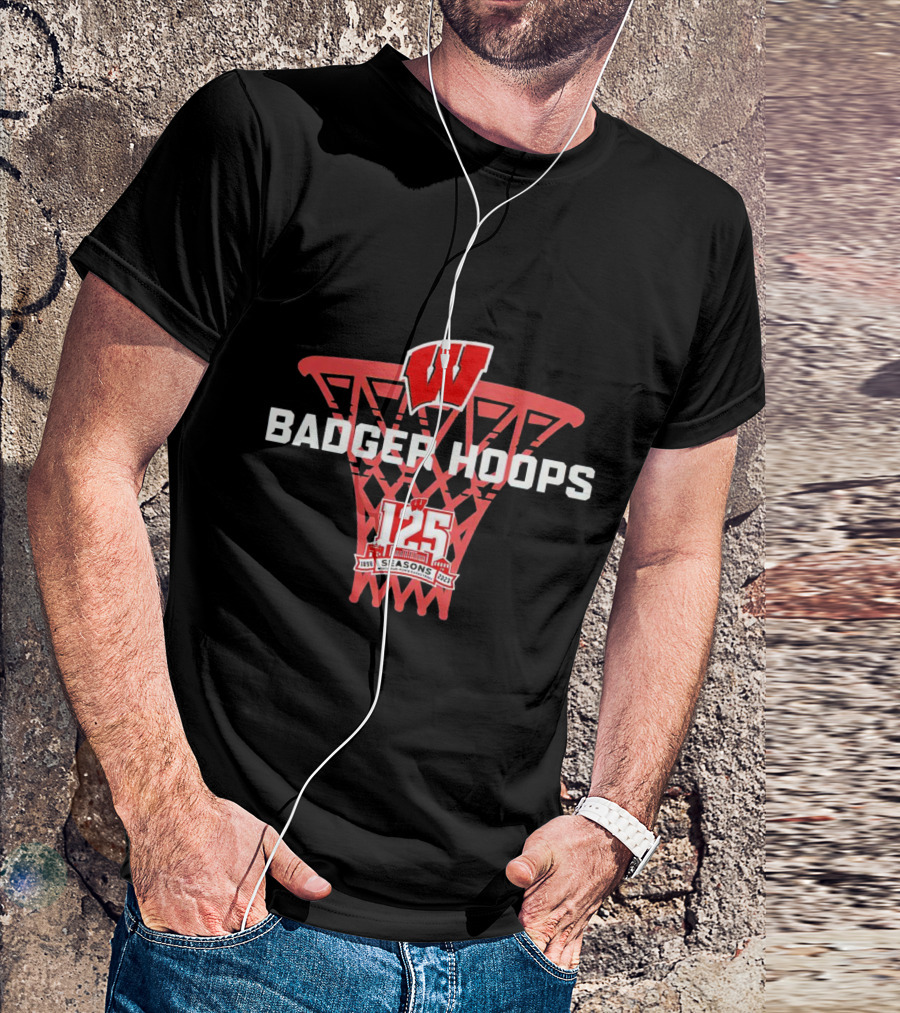 Wisconsin Badgers Basketball 125 Seasons Badger Hoops 1898-2023 T-Shirt