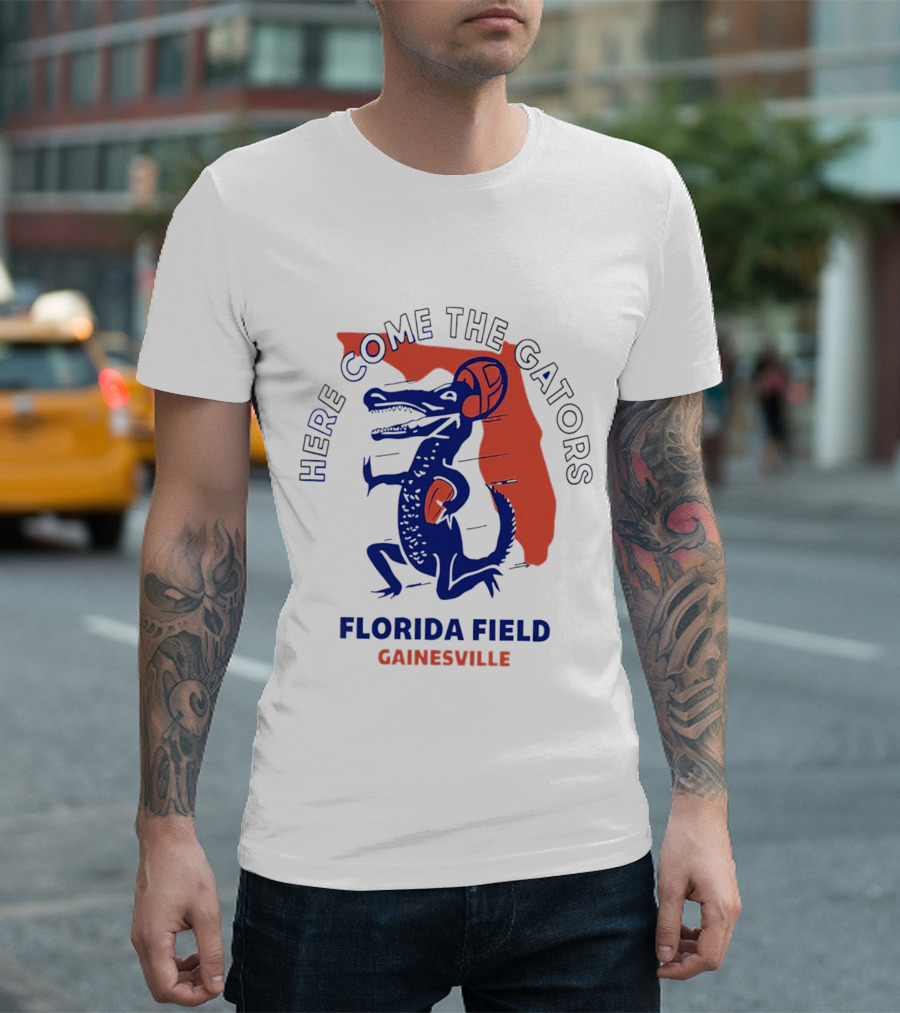 Here Come the Gators Florida Field Gainesville Football Basketball T-Shirt