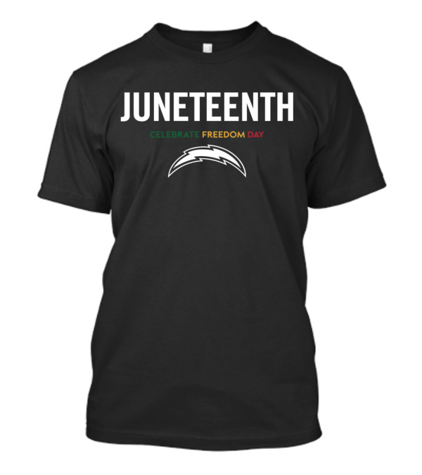 Juneteenth Celebrate Freedom Day Los Angeles Chargers Bolt T-Shirt