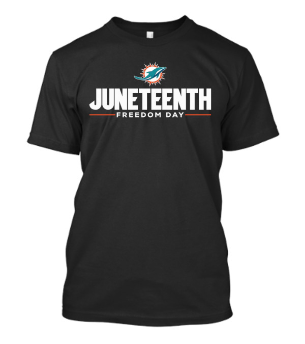 Juneteenth Freedom Day Miami Dolphins Celebration T-Shirt