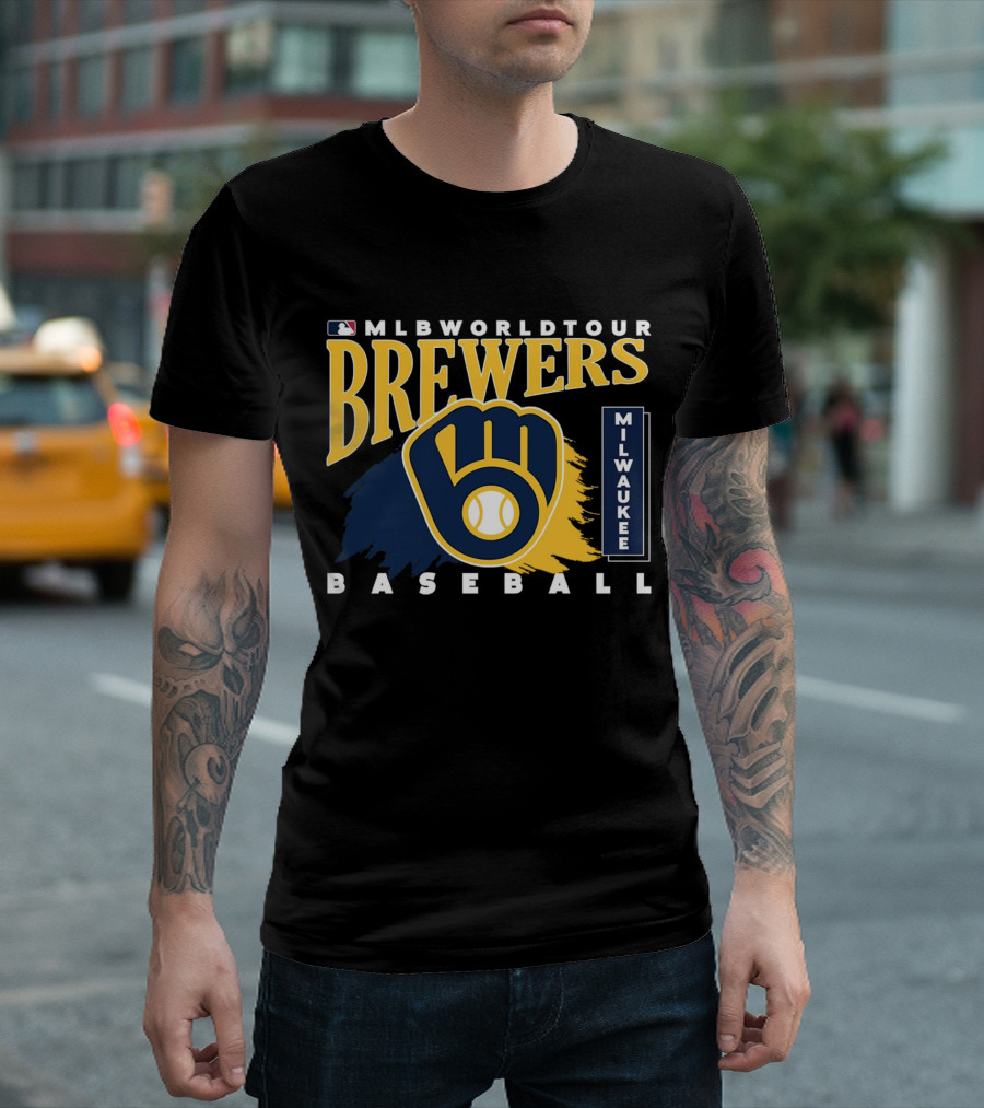 MLB World Tour Brewers Milwaukee Baseball T-Shirt