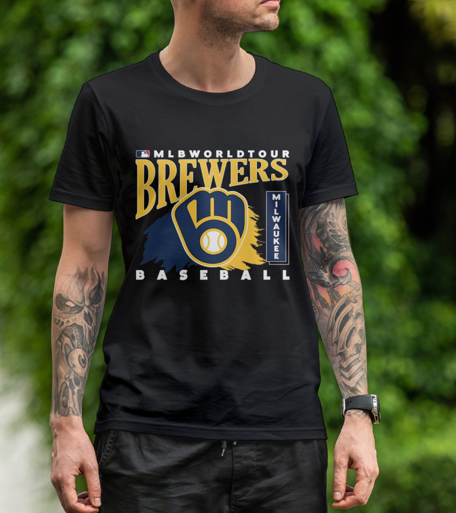 MLB World Tour Brewers Milwaukee Baseball T-Shirt