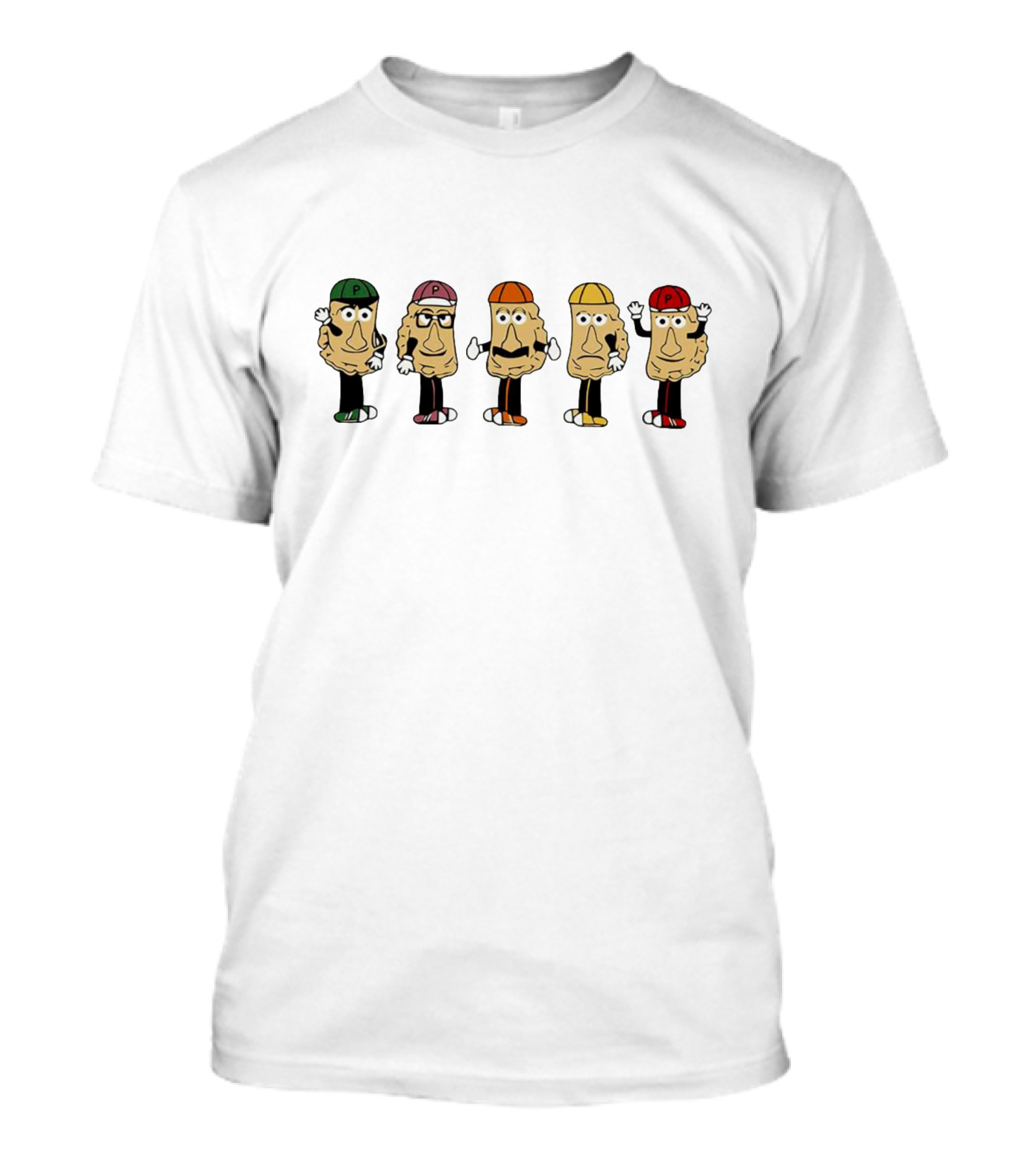 Classic 80s Night Themed Potato Friends Posing T-Shirt