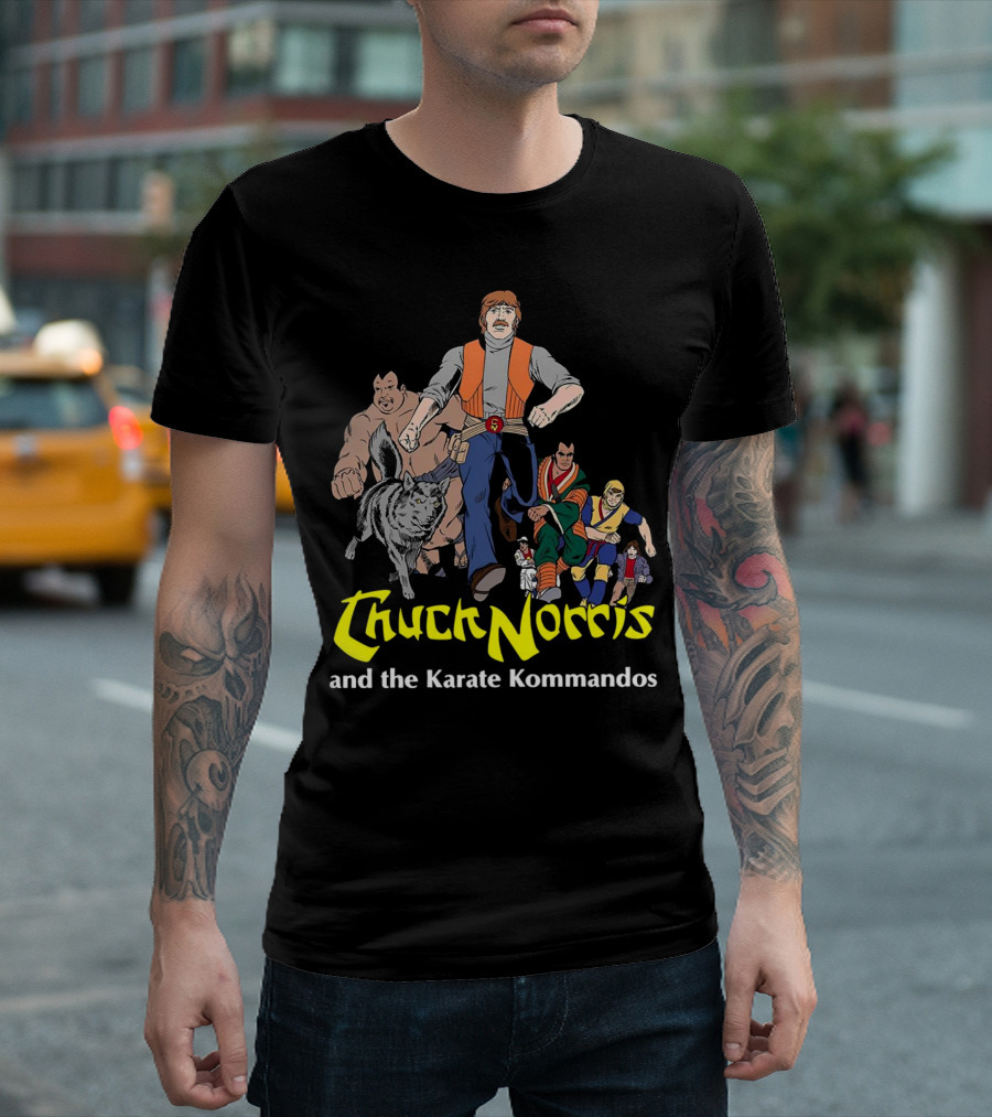 Chuck Norris and The Karate Kommandos Full Team Cartoon Reunion Adventure T-Shirt