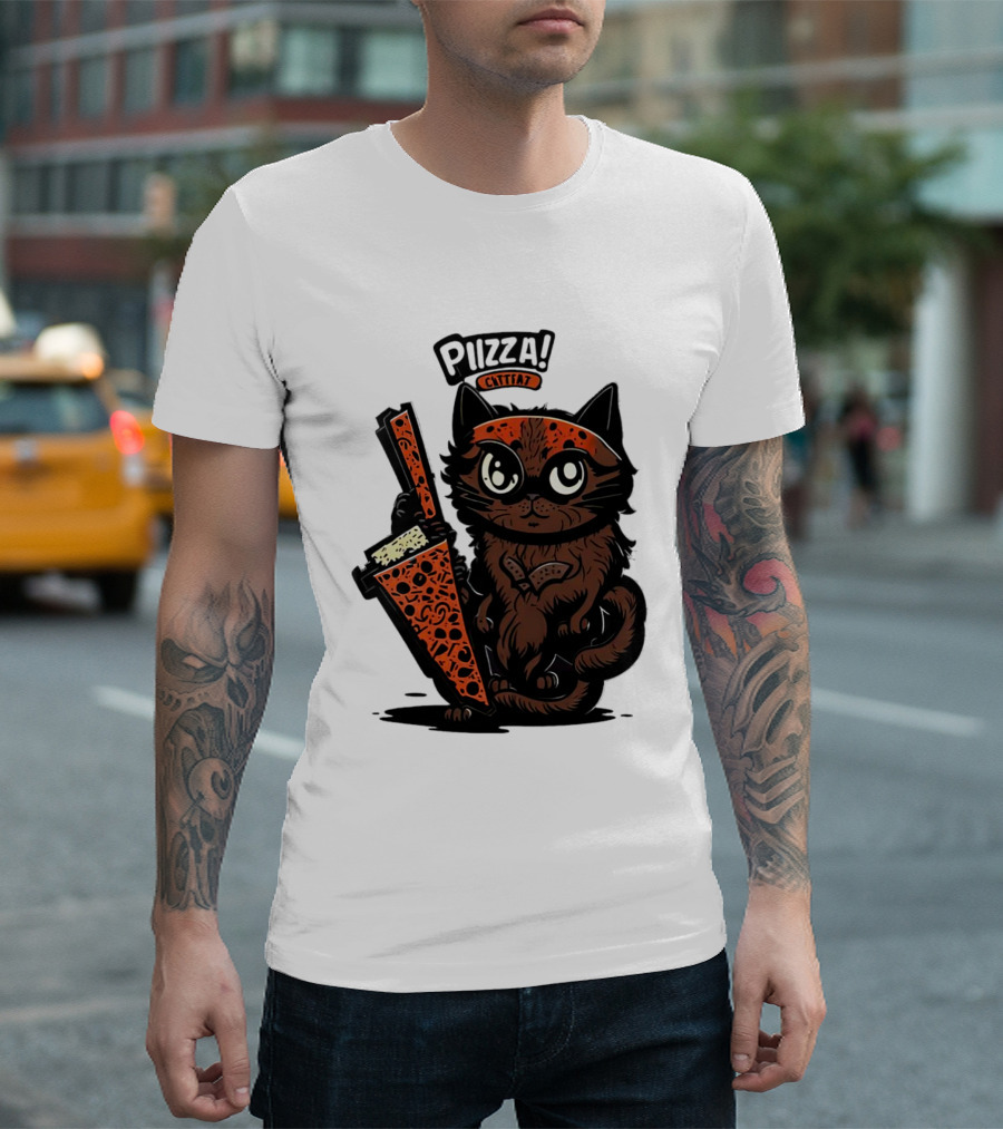 Pizza Cat Cattfat Meow That's a Good Slice T-Shirt